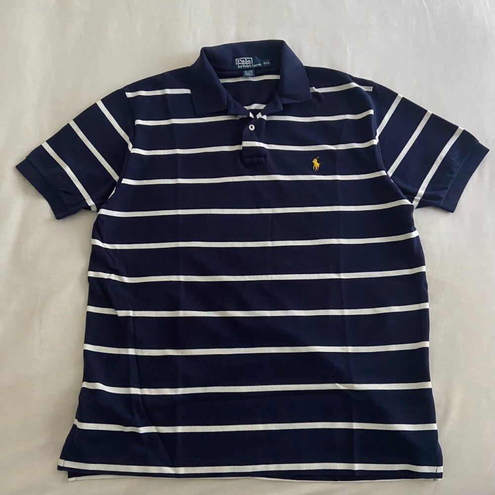 Polo By Ralph Lauren- Navy and White Stripped- Men's XXL